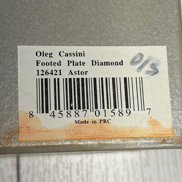 OLEG CASSINI Diamond Cut Footed Crystal Dish Elegant Vintage - Picture 16 of 16